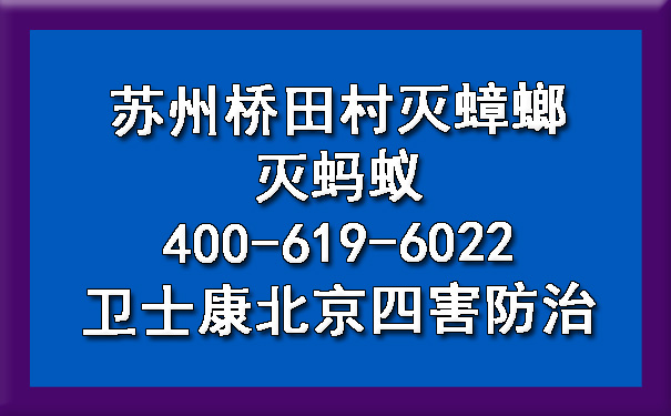 苏州桥田村灭蟑螂灭蚂蚁400-619-6022凯时娱乐北京四害防治